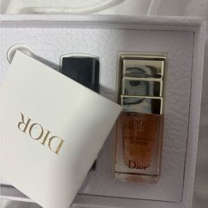 Dior Lipstick & Lip Oil Set — White, Gold, Clear